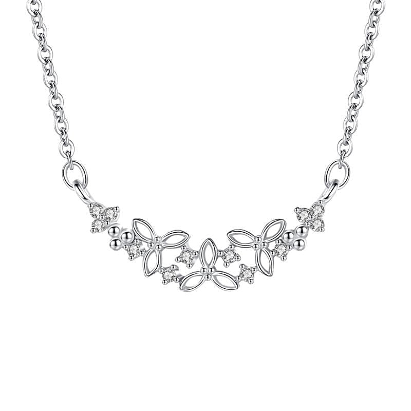 Sterling Silver Floral Necklace - Amyris London