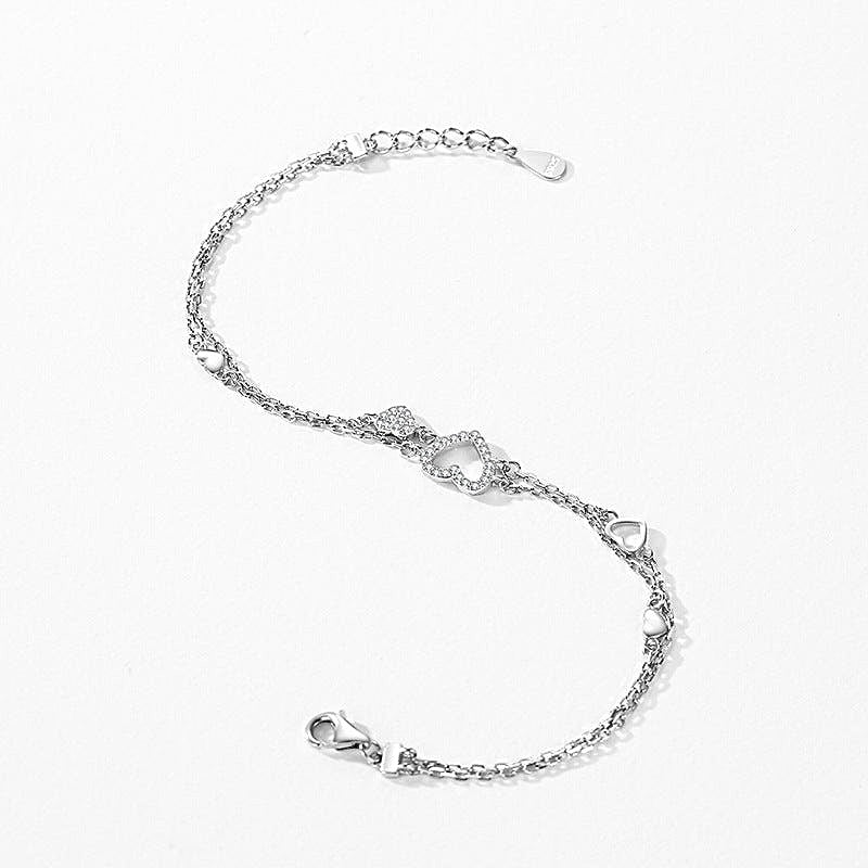 Sterling Silver Heart Bracelet - Amyris London