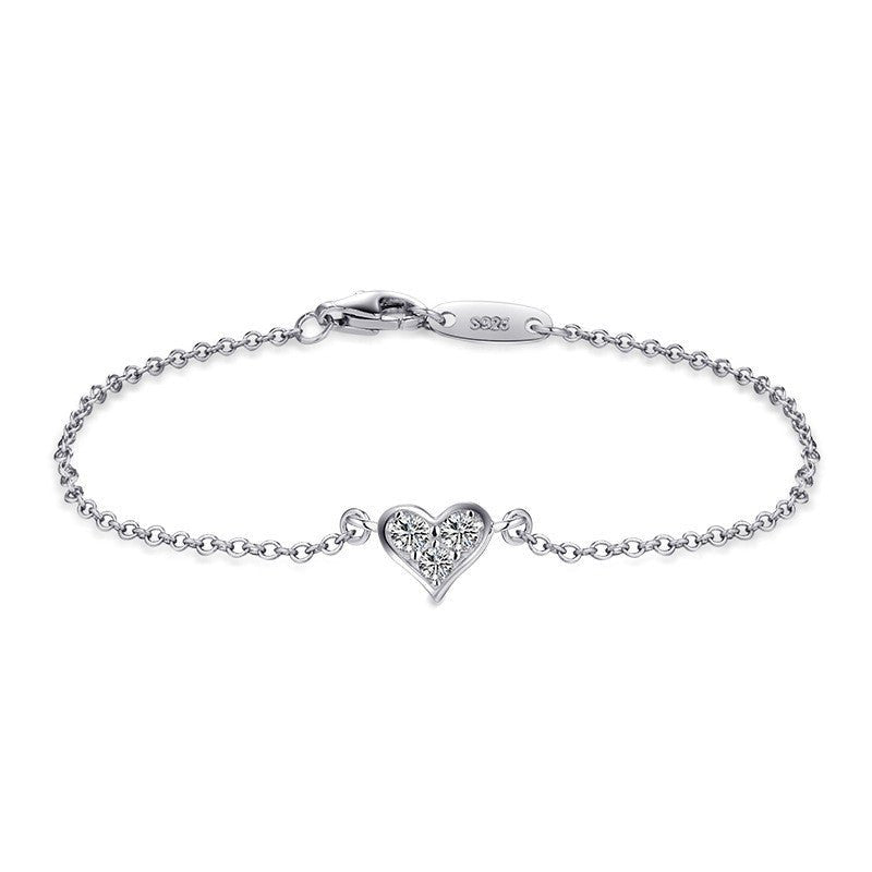 Sterling Silver Heart Bracelet - Amyris London