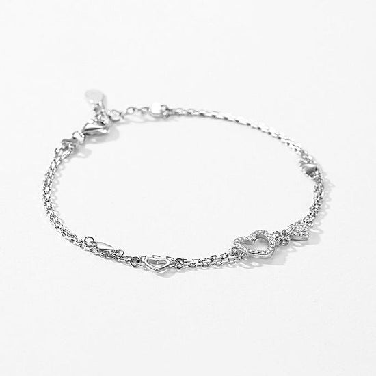 Sterling Silver Heart Bracelet - Amyris London