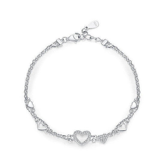 Sterling Silver Heart Bracelet - Amyris London