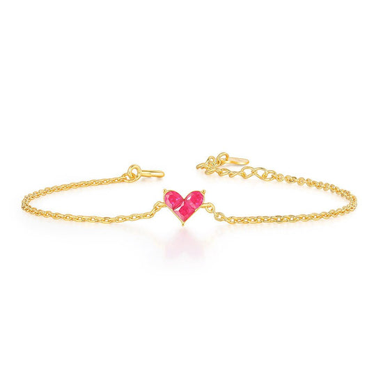 Sterling Silver Heart Bracelet - Amyris London