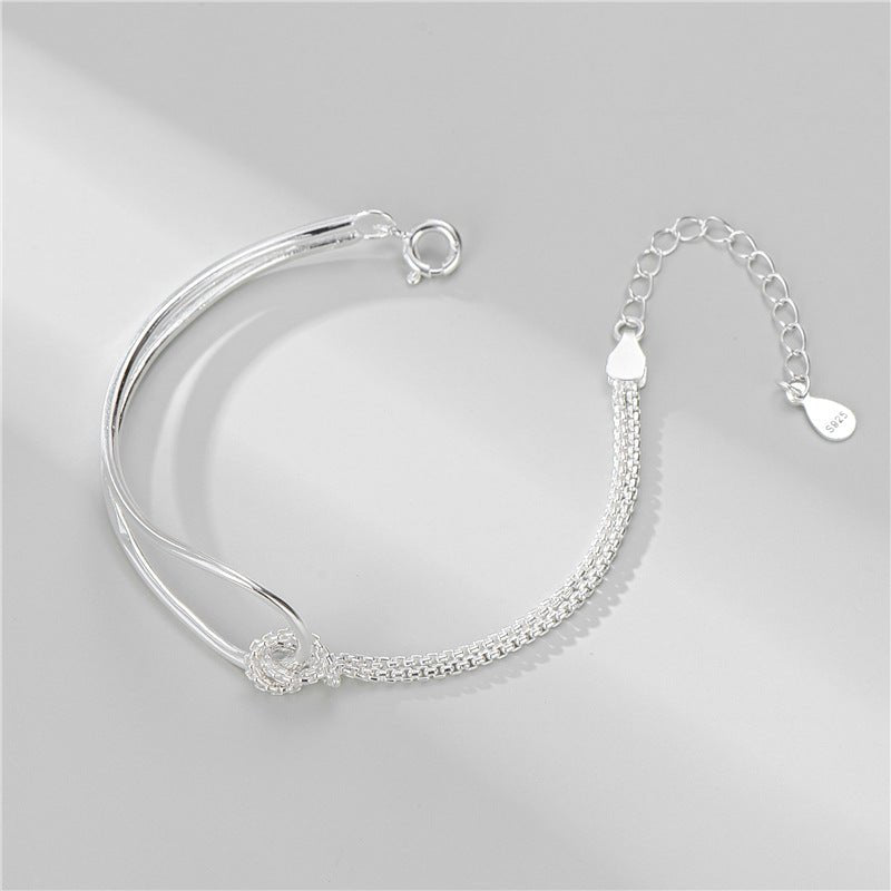 Sterling Silver Knotted Bracelet - Amyris London