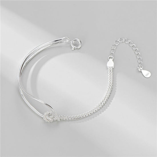 Sterling Silver Knotted Bracelet - Amyris London