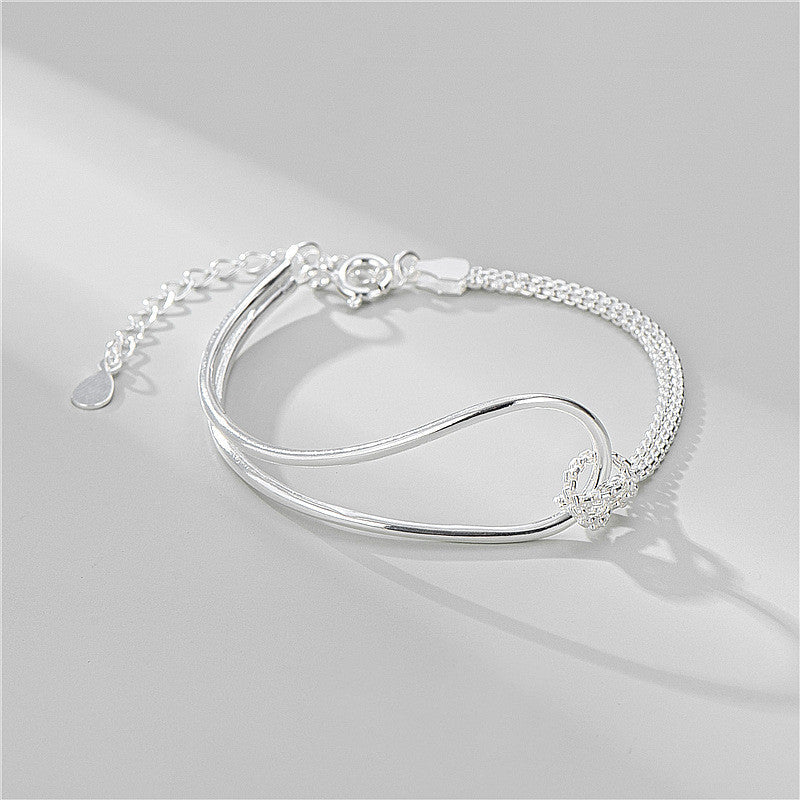 Sterling Silver Knotted Bracelet - Amyris London