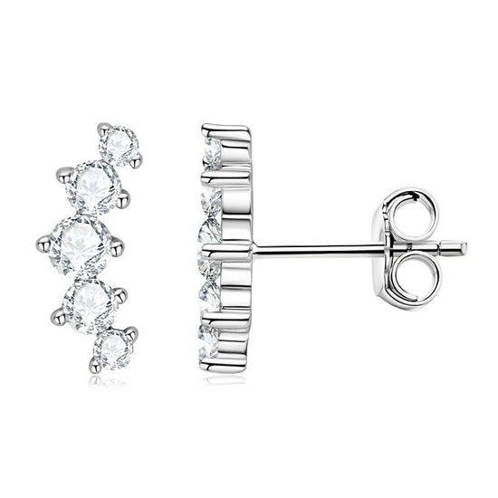 Sterling Silver Lab Grown Diamond Crawler Earrings - Amyris London