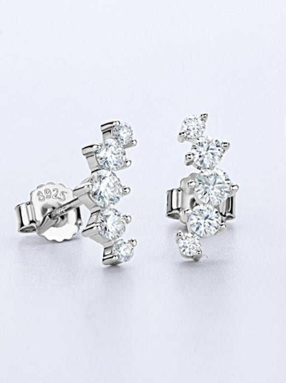 Sterling Silver Lab Grown Diamond Crawler Earrings - Amyris London