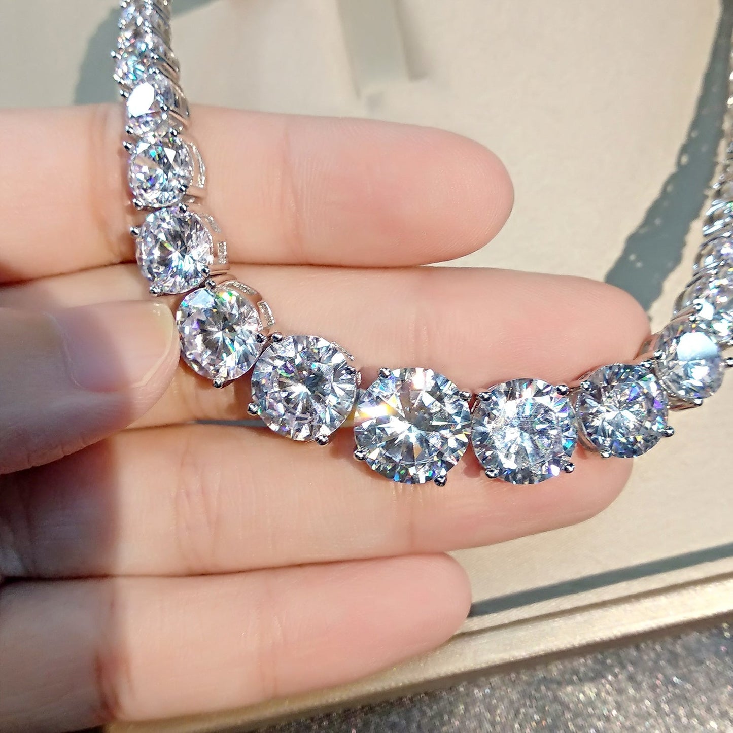 Sterling Silver Lab Grown Diamond Necklace - Amyris London