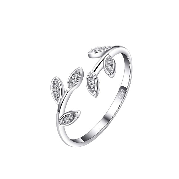 Sterling Silver Leaf Ring - Amyris London