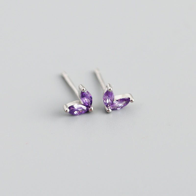 Sterling Silver Leaf Stud Earrings - Amyris London