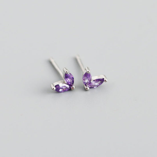 Sterling Silver Leaf Stud Earrings - Amyris London