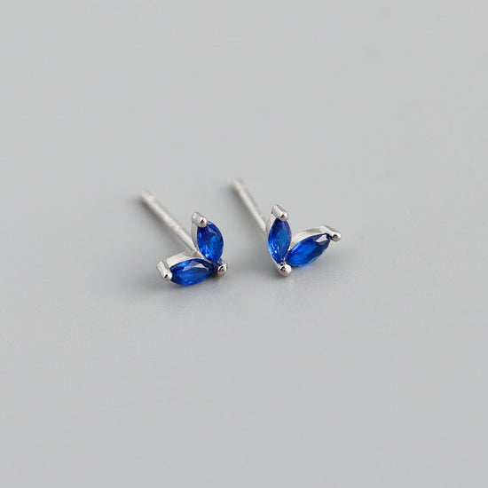 Sterling Silver Leaf Stud Earrings - Amyris London