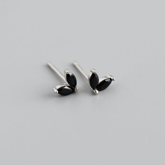 Sterling Silver Leaf Stud Earrings - Amyris London