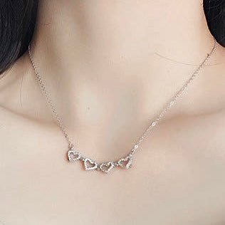 Sterling Silver Magnetic Heart Clover Necklace - Amyris London