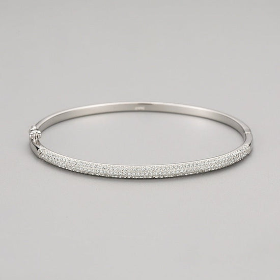 Sterling Silver Oval Bangle - Amyris London