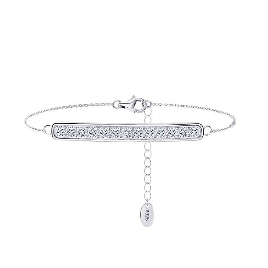 Sterling Silver Single Row Anklet Silver - Amyris London