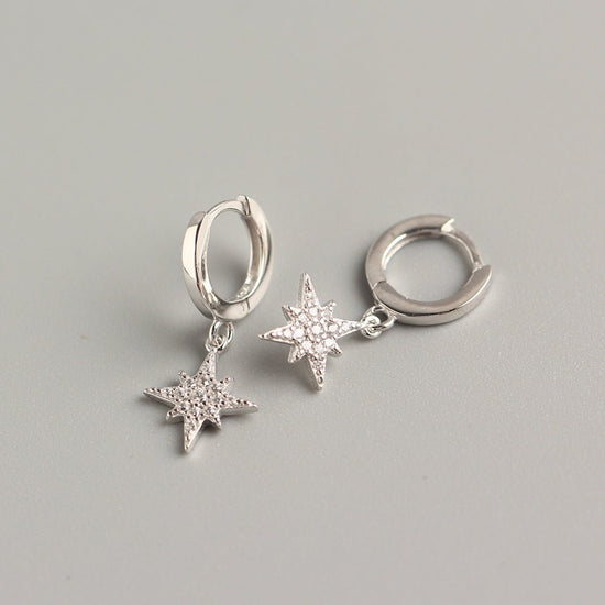 Sterling Silver Star Huggie Earrings - Amyris London