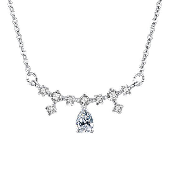 Sterling Silver Teardrop Diamond Necklace - Amyris London