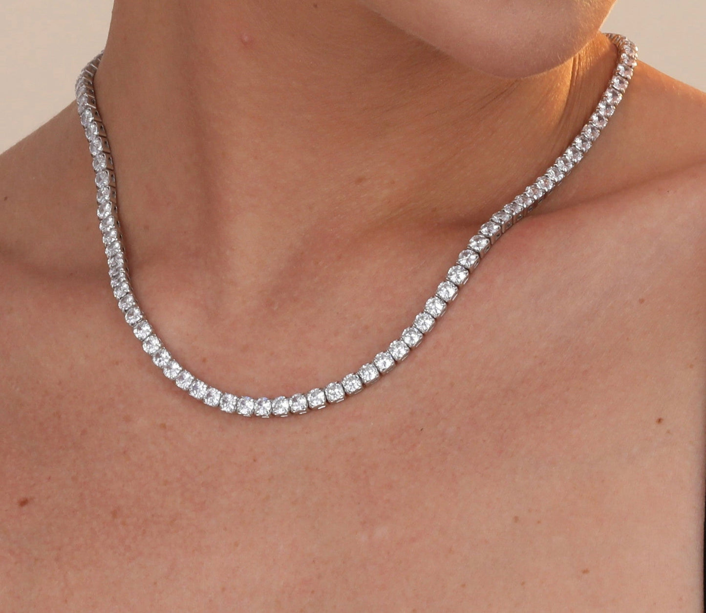 Sterling Silver Tennis Chain - Amyris London