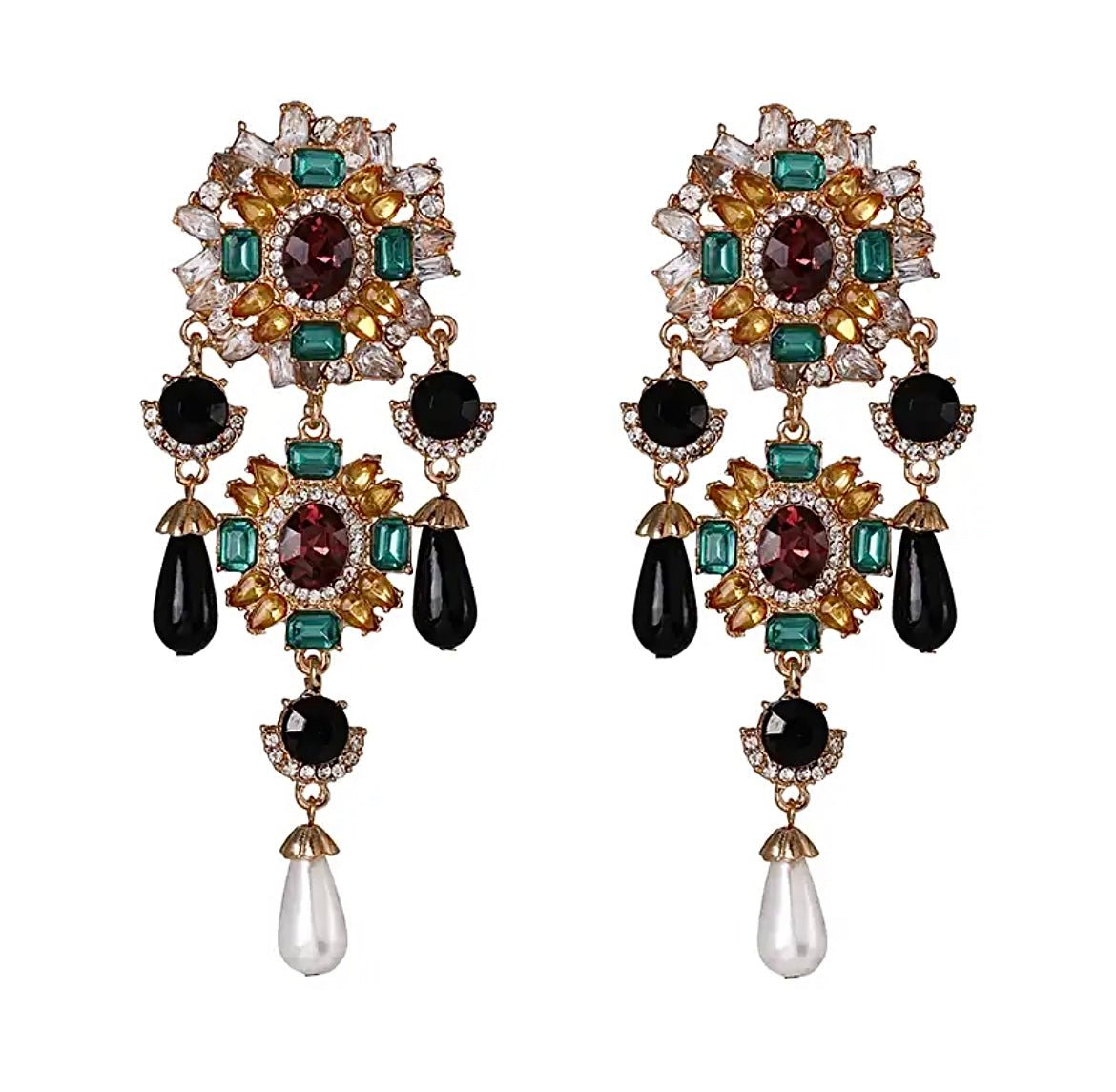 Vintage Drop Pearl Earrings - Amyris London