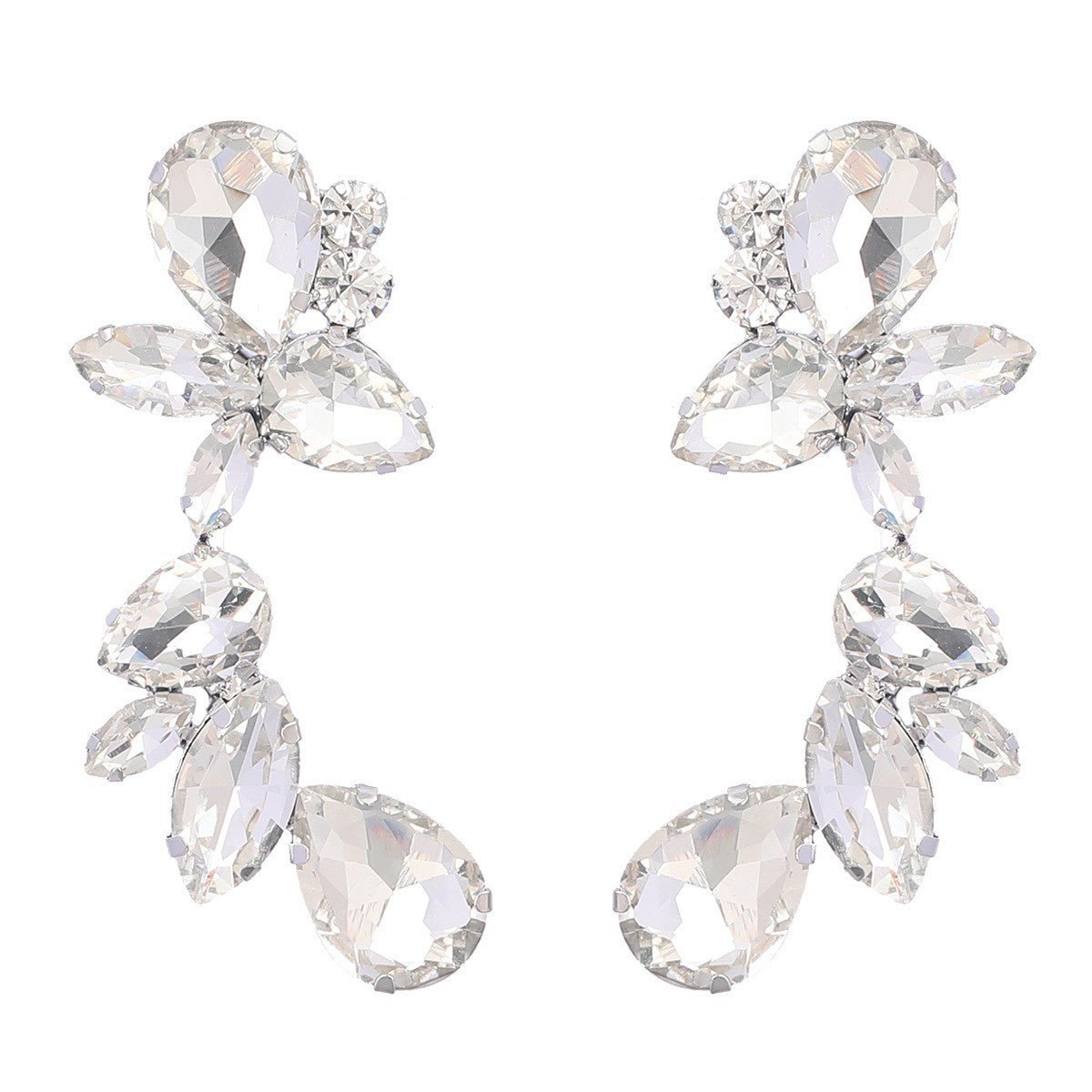 Water Drop Crystal Drop Earrings - Amyris London