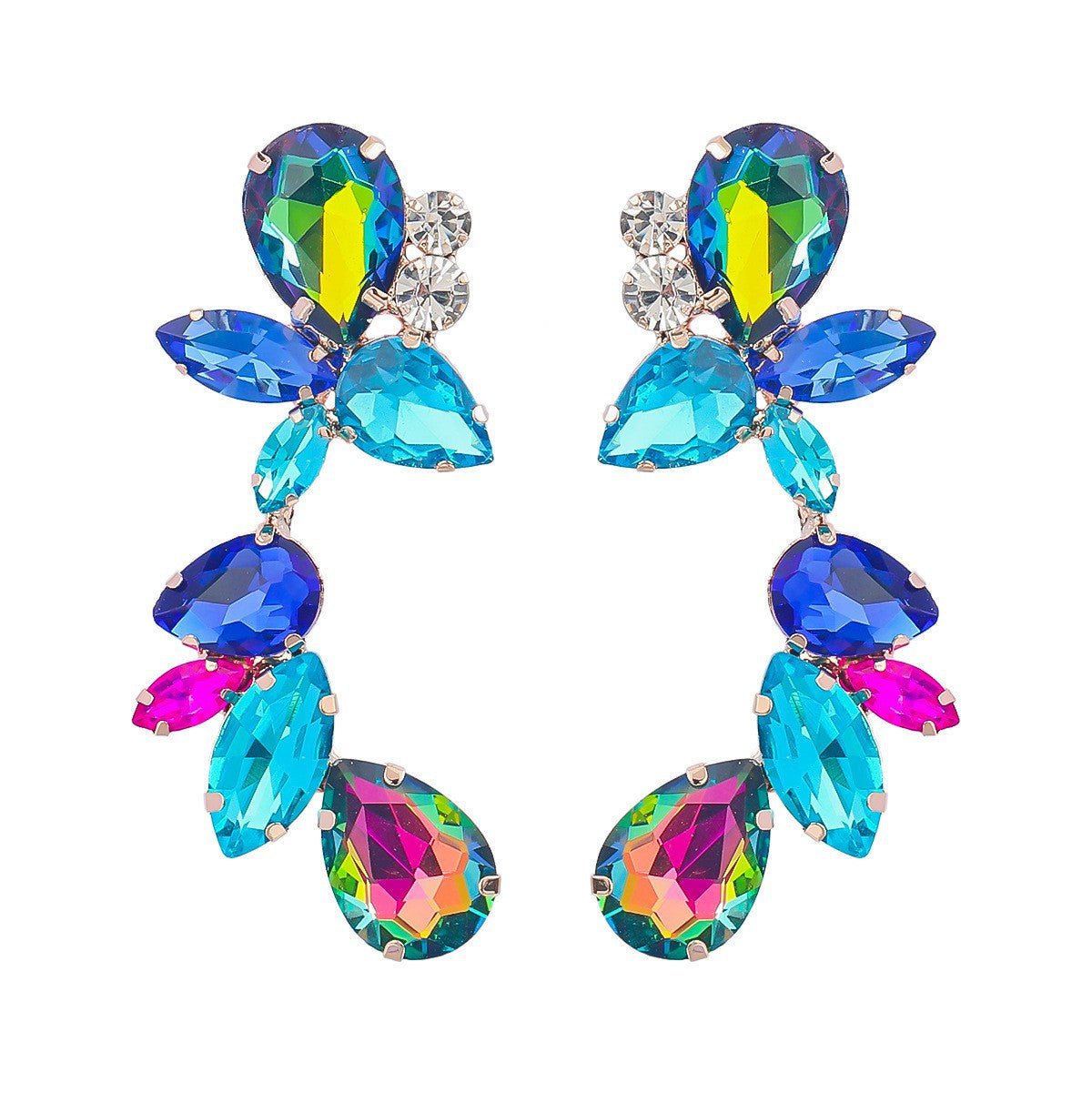 Water Drop Crystal Drop Earrings - Amyris London