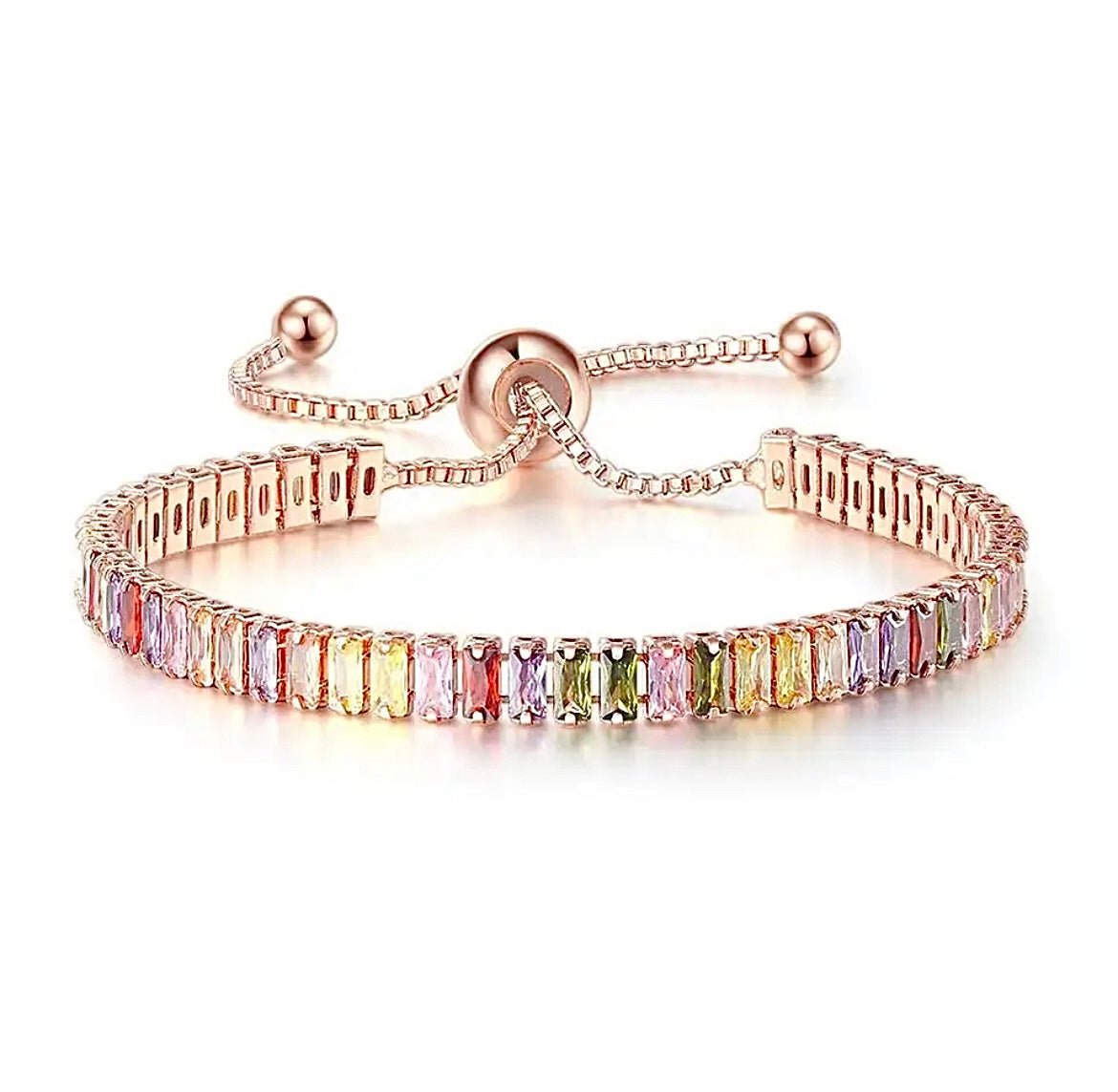 Zirconia Tennis Bracelet Rainbow Colourful - Amyris London