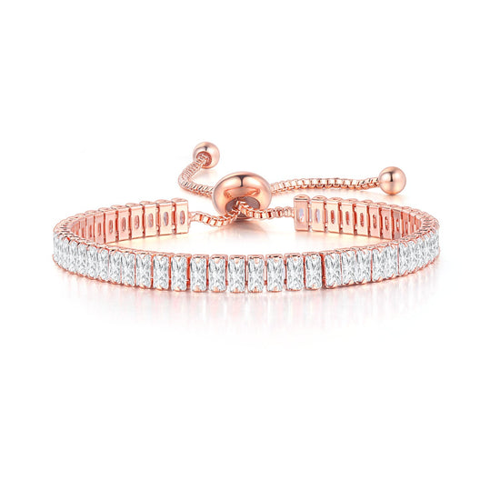 Zirconia Tennis Bracelet Rose Gold - Amyris London